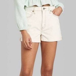 Wild Fable High-Rise Rolled Cuff Jean White Short